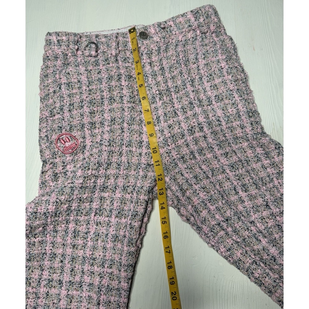 Drew House Boucle Tweed Woven Pink Plaid Pants Women's SZ Med Justin Bieber - Picture 9 of 10